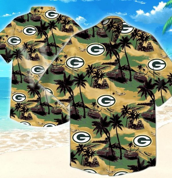 Green Bay Packers Nfl 1 Hawaiian Graphic Print Short Sleeve Hawaiian Shirt