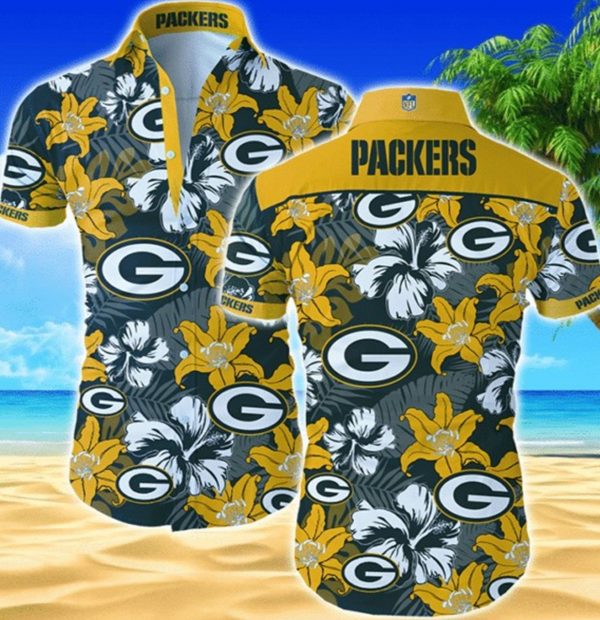 Green Bay Packers Nfl 3 Hawaiian Graphic Print Short Sleeve Hawaiian Shirt